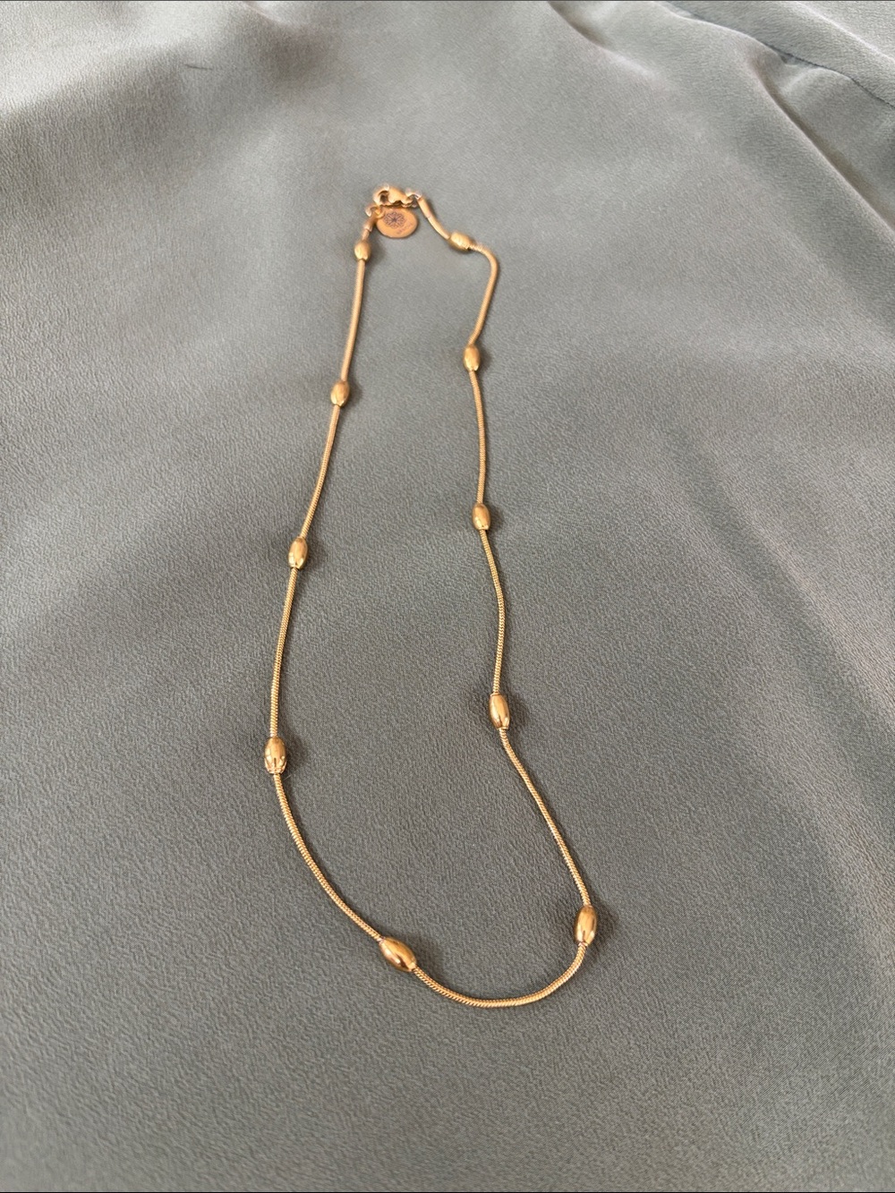 Delicate Gold Bead Necklace - Women - Hand made